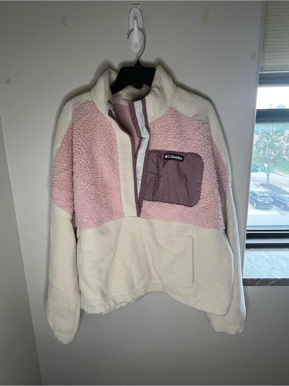 Columbia Kids Sherpa Pullover Jacket - Cream, Pink & Mauve